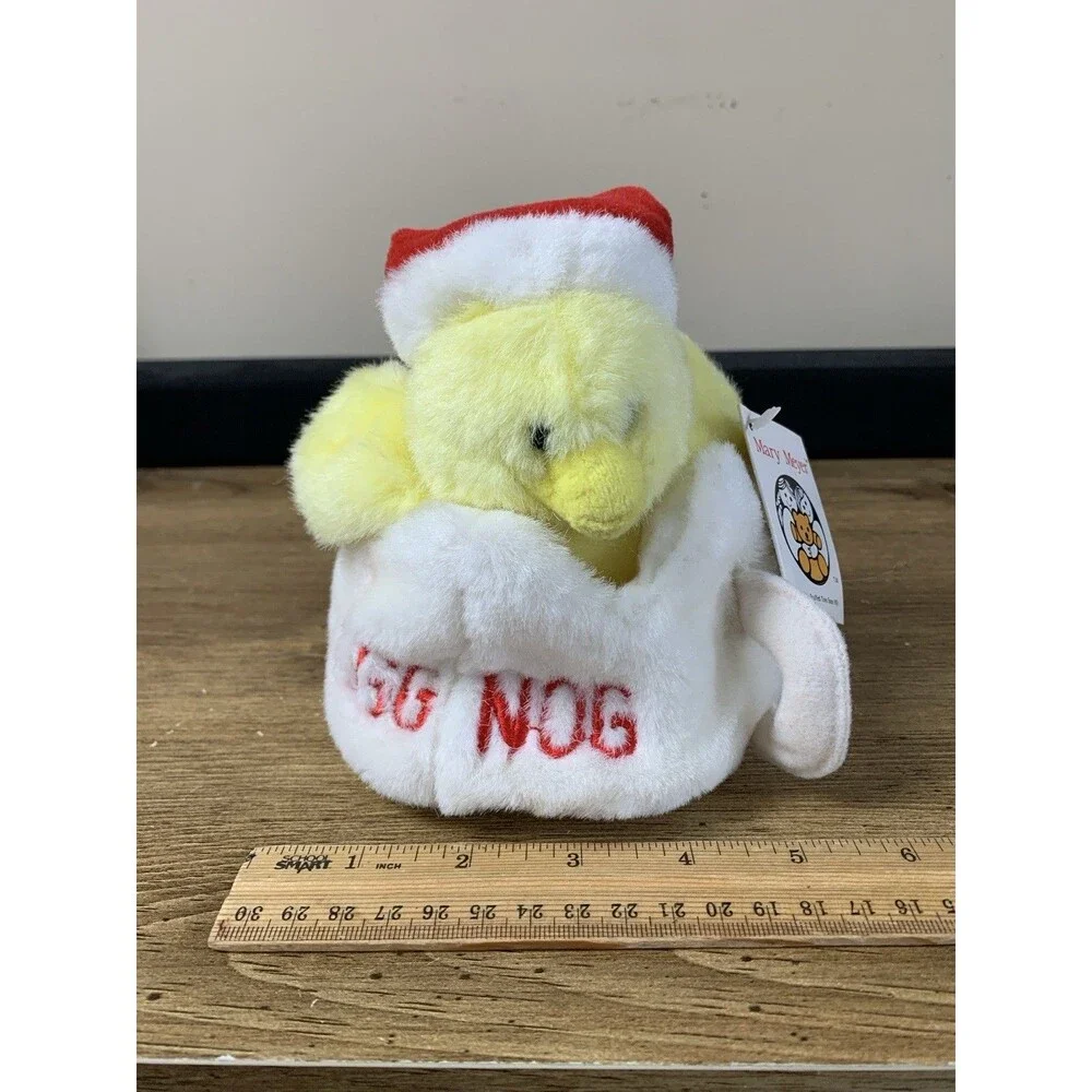 Mary Meyer Egg Nog Baby Chick In Mug Plush Stuffed Animal Vintage Christmas